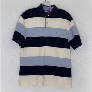 Men’s Tommy Hilfiger Blue Striped Polo SZ S